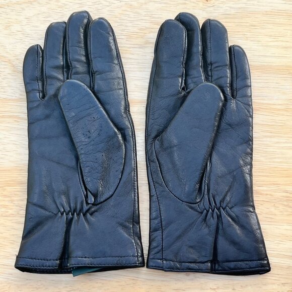 Vintage Black Leather Thinsulate 40 Gram Insulated Gloves Size 7 - Picture 1 of 8